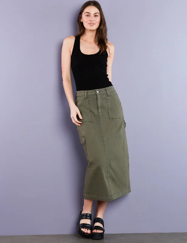 Patch Cargo Midi Skirt cashmere skirt rich