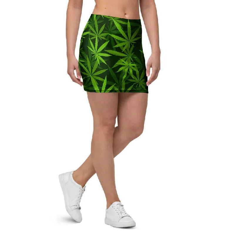 Reggae Leaf Rasta Mini Skirt breathable skirt fabric