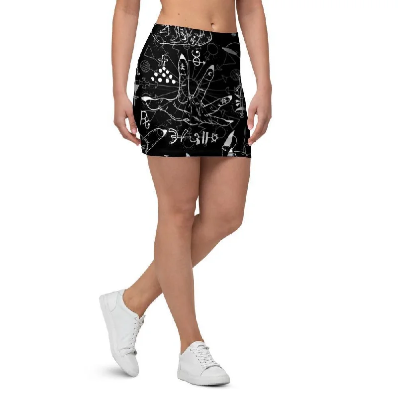 Satanic Gothic Witch Mini Skirt high slit skirt