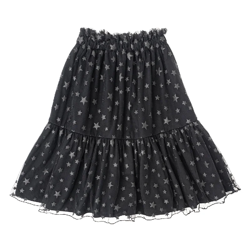 Tocoto Vintage Stars Tulle Midi Skirt floral skirt print